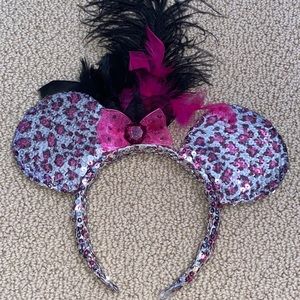 Disney - Pink Cheetah/Feather Mickey Ears